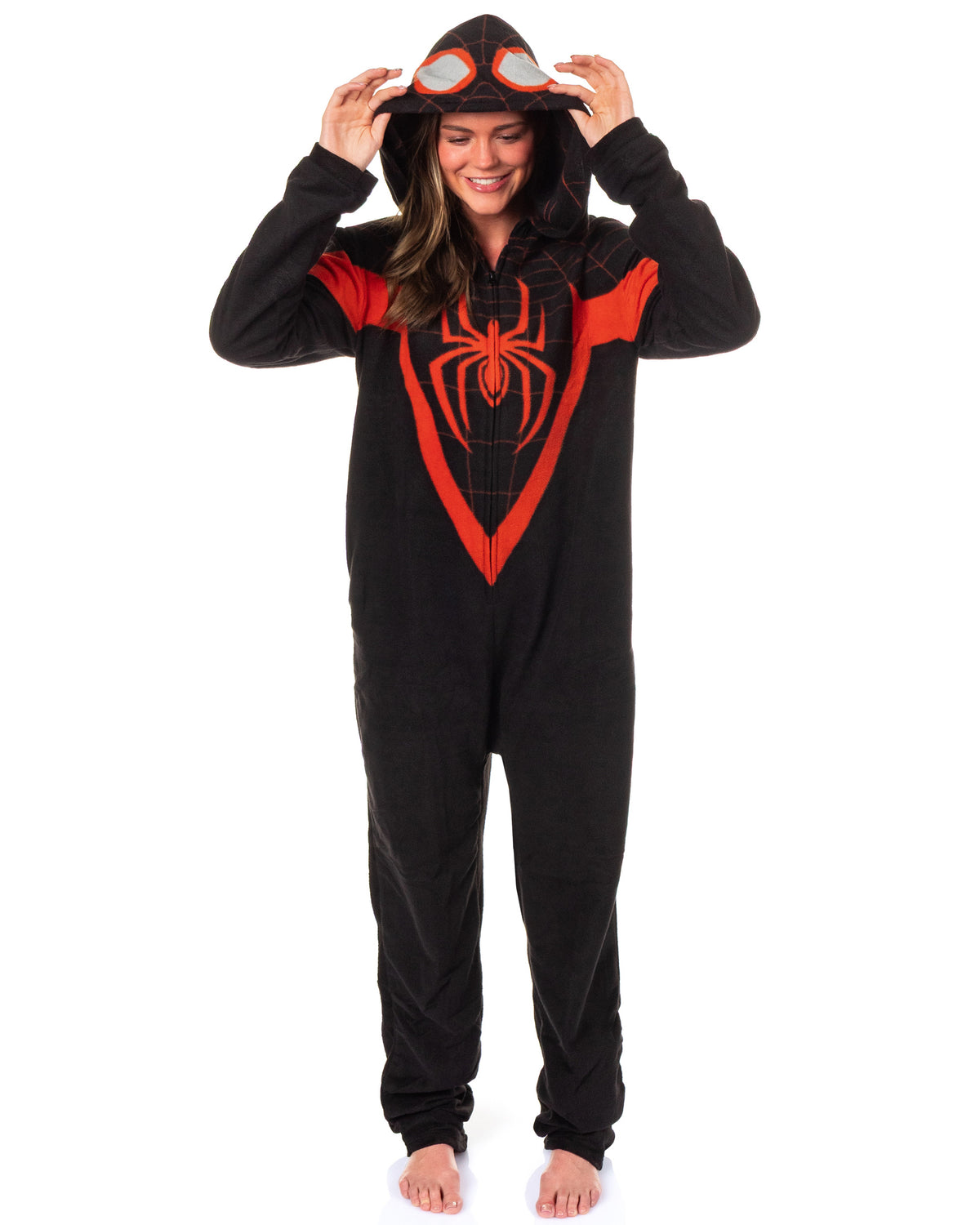 Marvel Spider-Man Union Suit Men's Miles Morales One Piece Lounge Pajamas