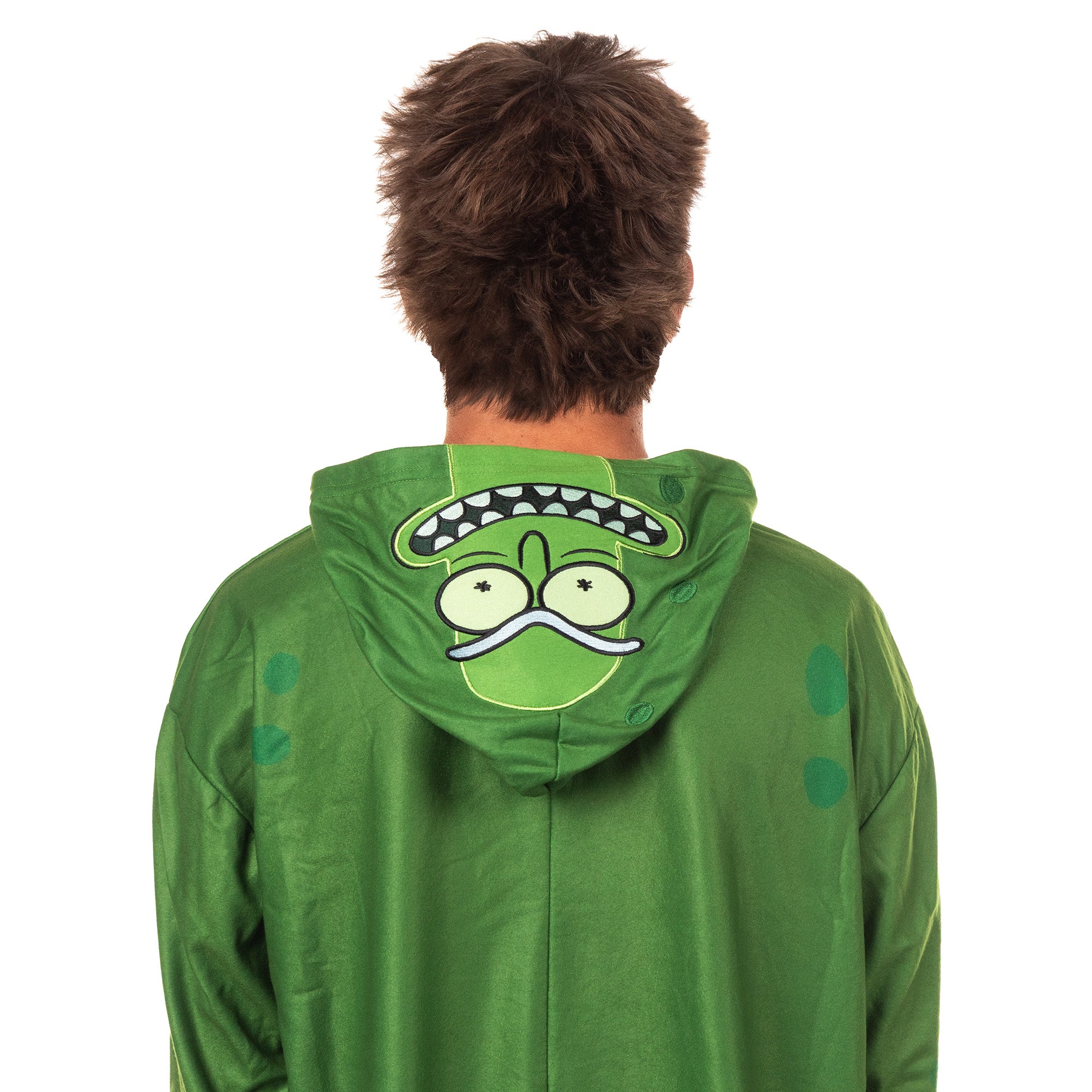Rick and Morty Union Suit Men's Pickle Rick Kigurumi Full Zip Costume Pajama