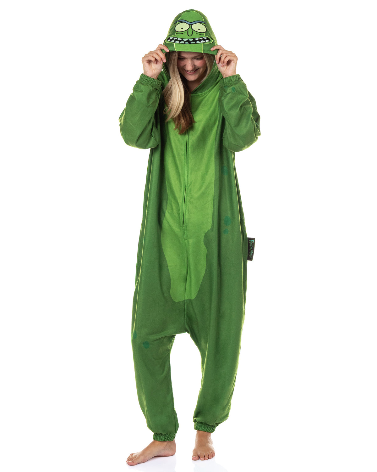 Rick and Morty Union Suit Men's Pickle Rick Kigurumi Full Zip Costume Pajama