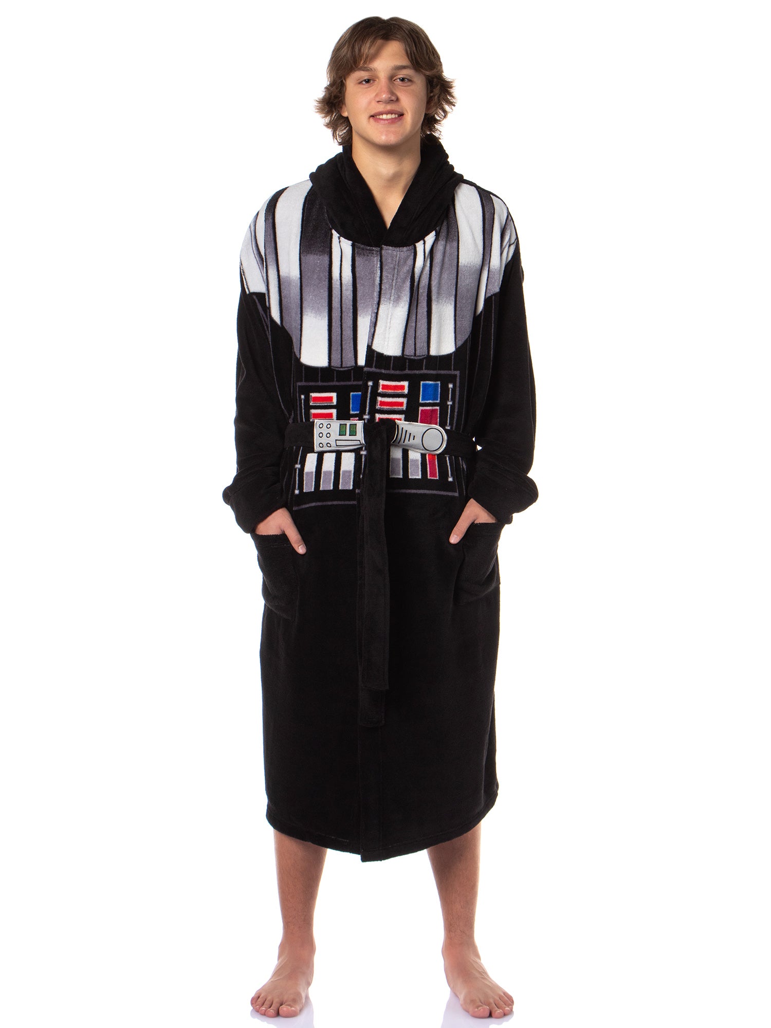 Star Wars Robe Adult Hooded Self-Tie Fleece Bathrobe