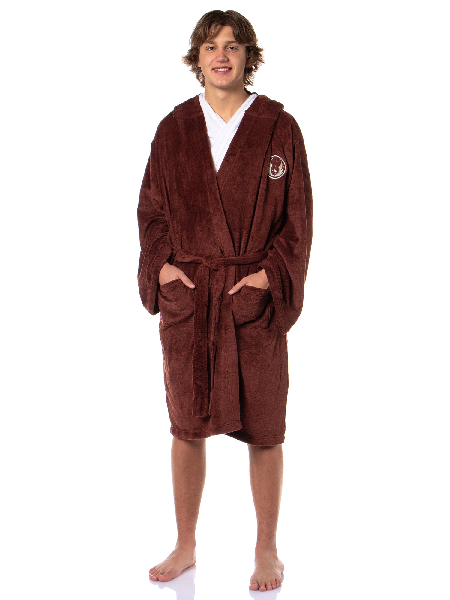 Star Wars Robe Adult Hooded Self-Tie Fleece Bathrobe