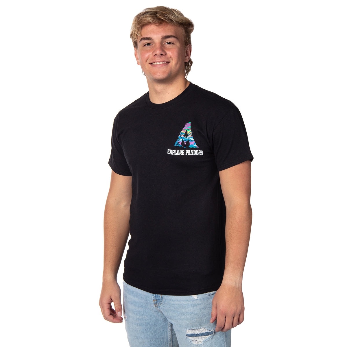 Avatar: The Way Of Water Men's Distressed Explore Pandora Logo T-Shirt Tee