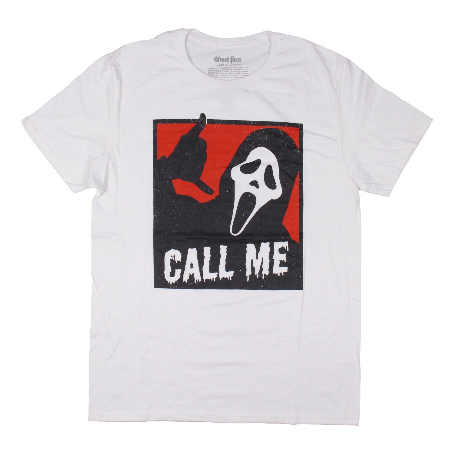 Ghostface Men's Call Me Hand Gesture Short Sleeve T-Shirt
