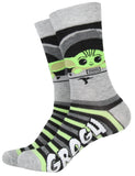 Star Wars The Mandalorian Baby Yoda Grogu and Mando Adult Crew Socks 2 Pair
