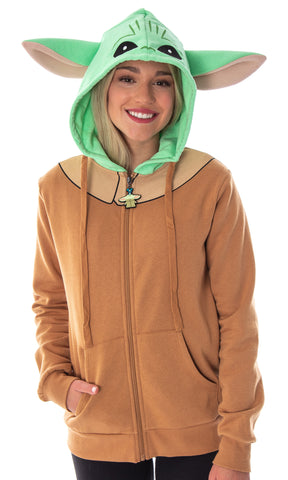 Star Wars Baby Yoda Juniors The Child Character Costume Zip Hoodie