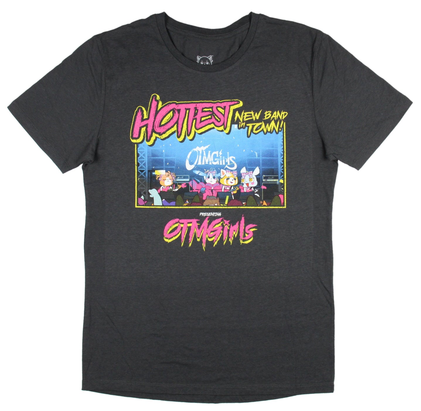 Aggretsuko Mens' Hottest New Band In Town OTMGirls Graphic Print T-shirt