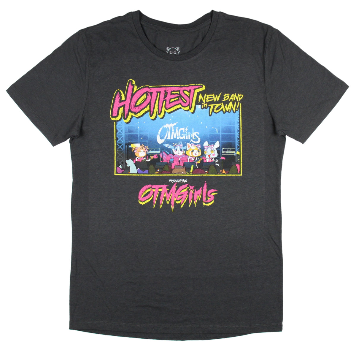 Aggretsuko Mens' Hottest New Band In Town OTMGirls Graphic Print T-shirt