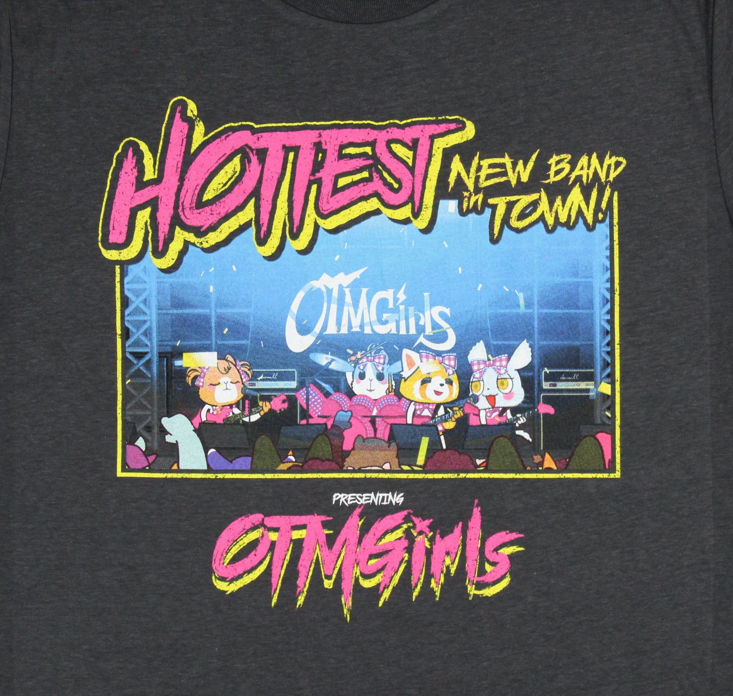 Aggretsuko Mens' Hottest New Band In Town OTMGirls Graphic Print T-shirt
