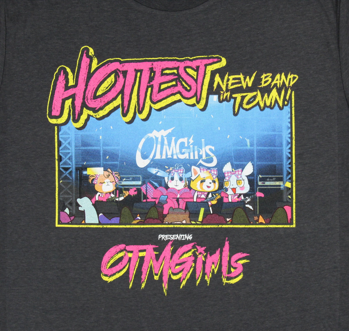 Aggretsuko Mens' Hottest New Band In Town OTMGirls Graphic Print T-shirt