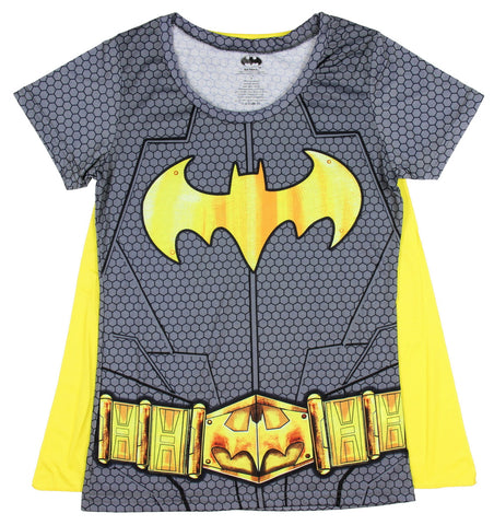 DC Comics Batman Suit Up Sublimated Juniors Caped T-Shirt