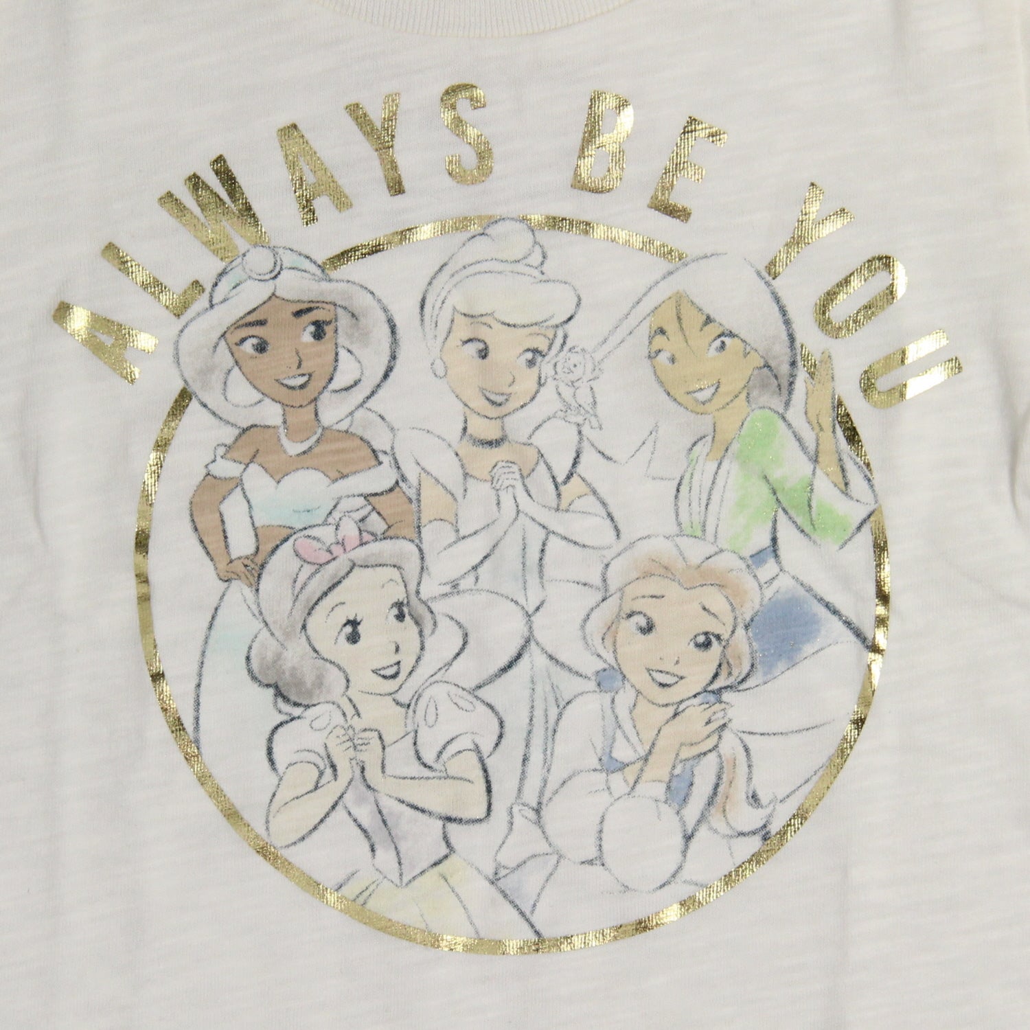 Disney Princess Toddler Girls' Always Be Yourself Sketch Design T-Shirt