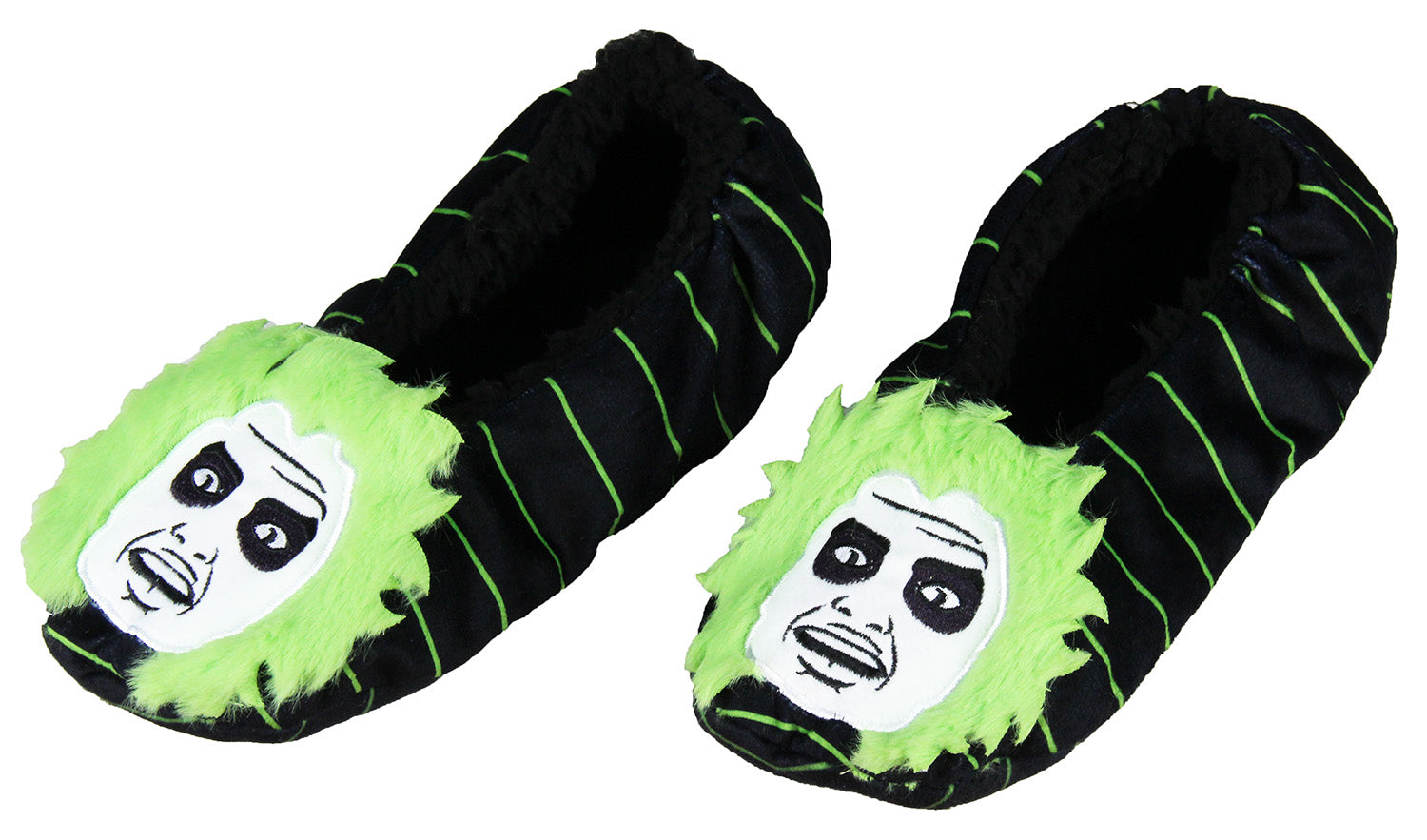 Beetlejuice Slippers 3D Hair Embroidered Character Slipper Socks No-Slip Sole
