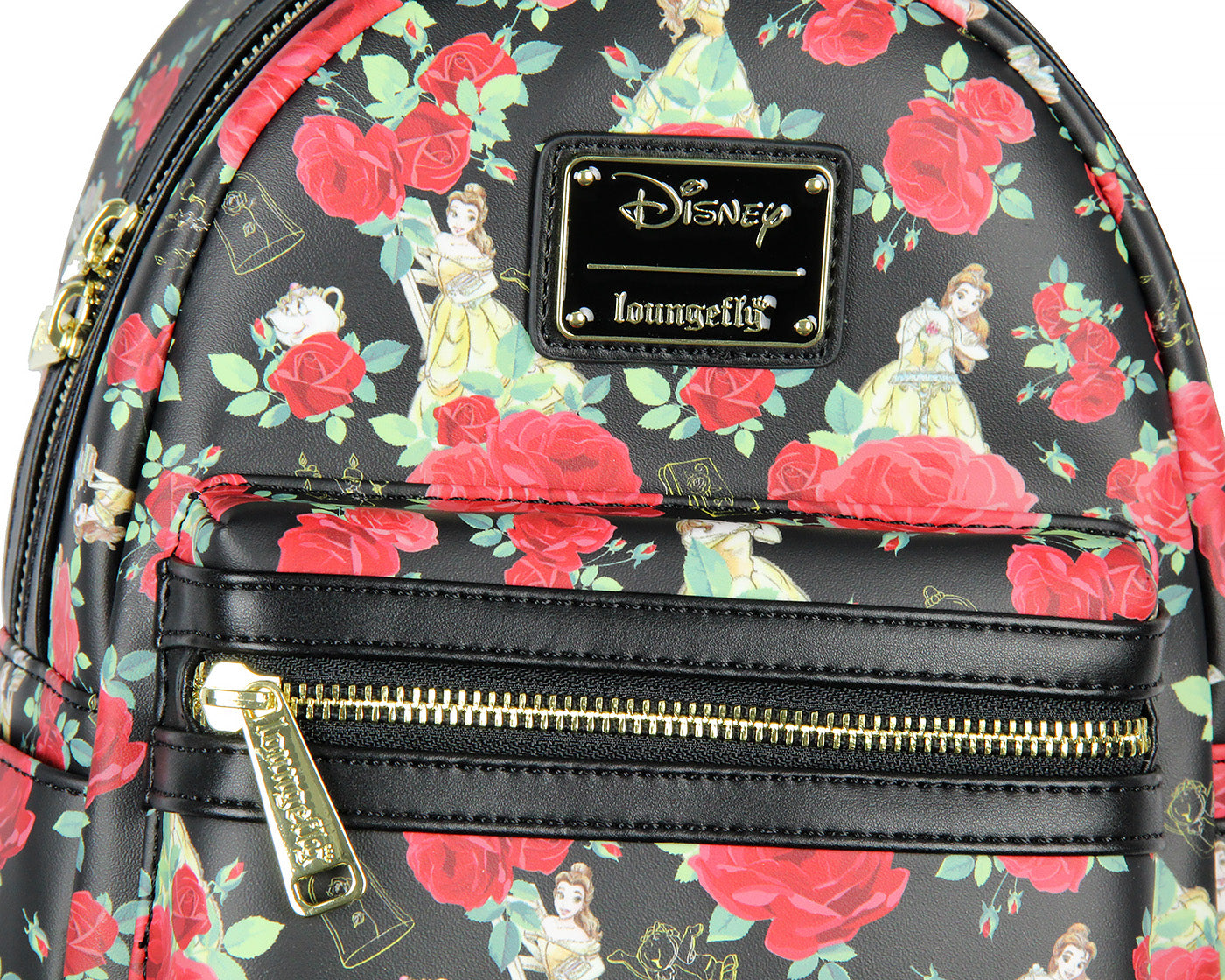 Loungefly Disney Beauty And The Beast Belle Roses Mini Backpack 10.5"