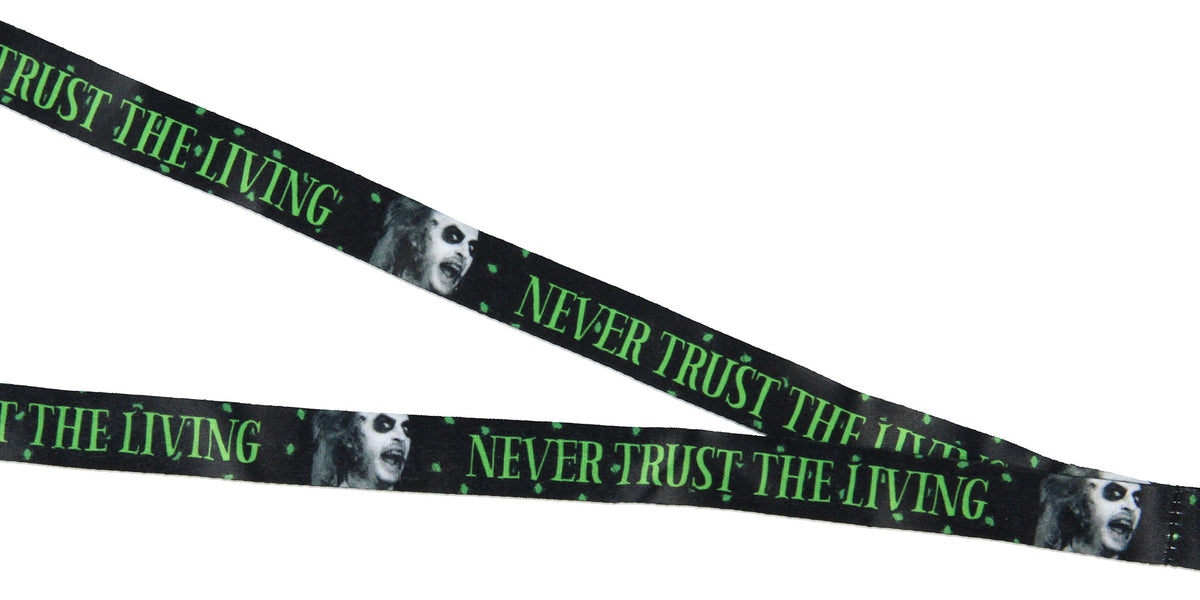 Beetlejuice Never Trust The Living Lanyard ID Holder, Charm And Sticker