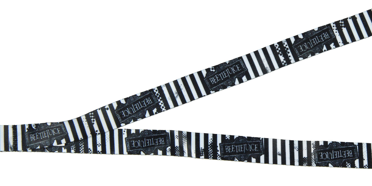 Beetlejuice Never Trust The Living Lanyard ID Holder, Charm And Sticker