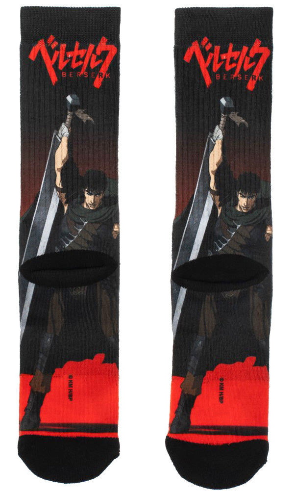 Berserk Guts Japanese Anime Sublimated All Over Print Crew Socks