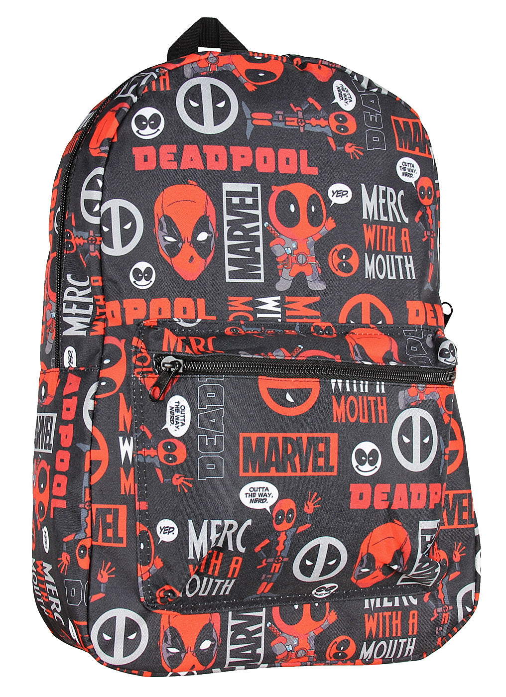 Marvel Deadpool Merc With A Mouth Verbiage All Over Print Laptop Backpack 17"