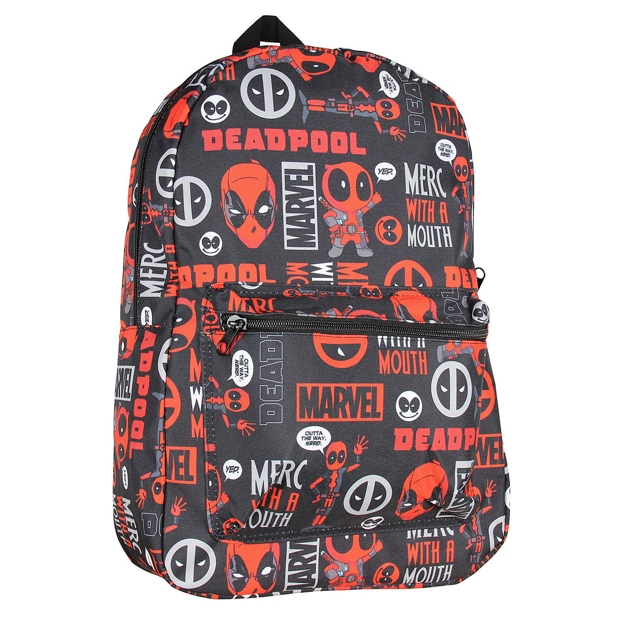 Marvel Deadpool Merc With A Mouth Verbiage All Over Print Laptop Backpack 17"