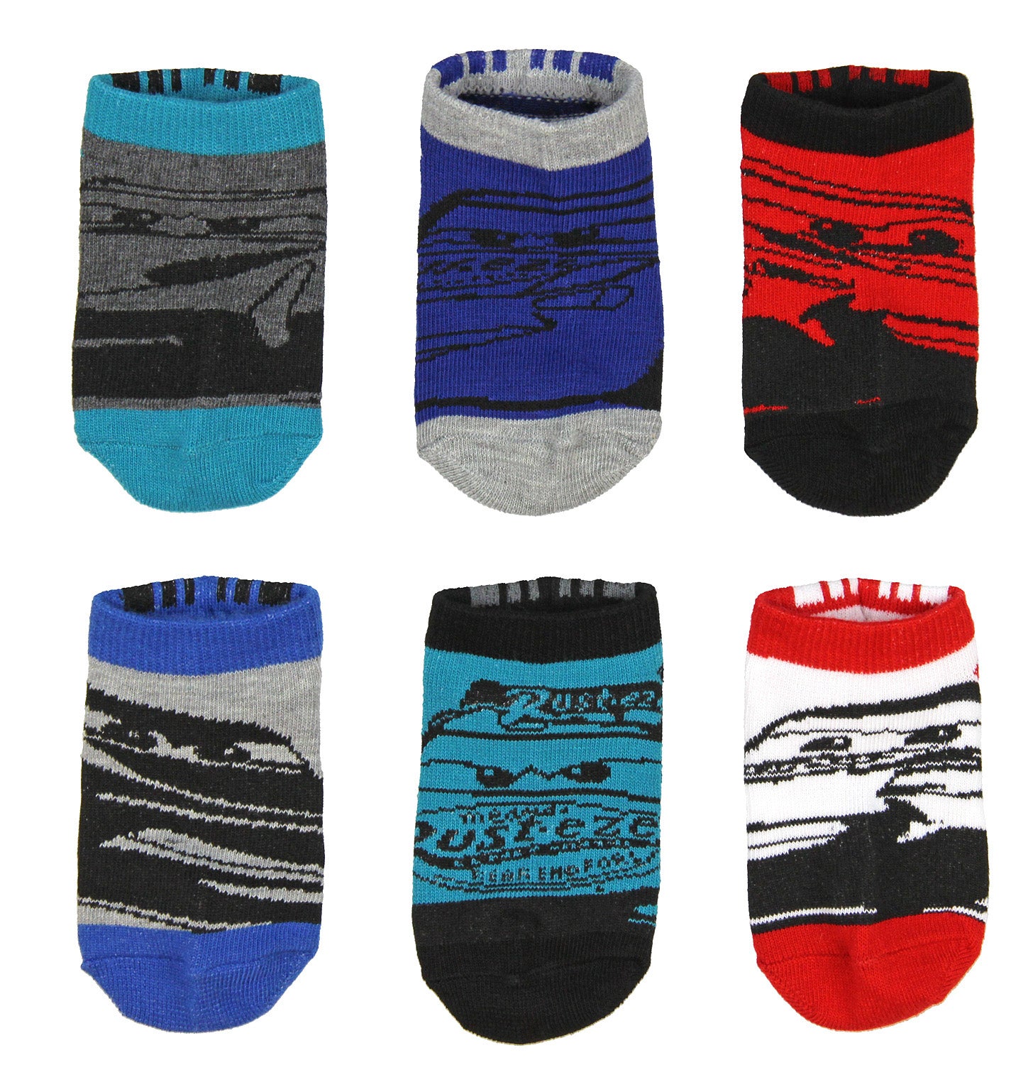 Disney Cars 3 Toddler Little Boys' Kids Character Ankle No Show Socks 6 Pairs (4-6)