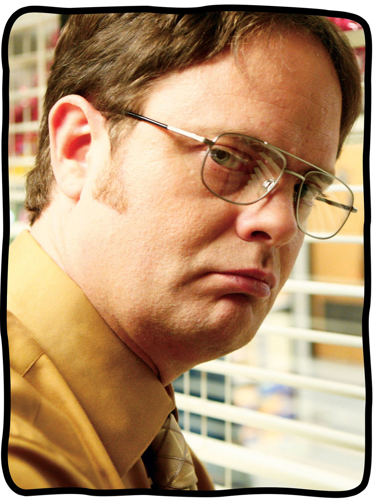 The Office Big Face Dwight Schrute Blanket 46" X 60" Flannel Fleece Throw