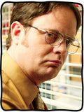 The Office Big Face Dwight Schrute Blanket 46" X 60" Flannel Fleece Throw
