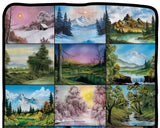 Bob Ross Picture Collage Blanket  46" X 60" Flannel Fleece Throw