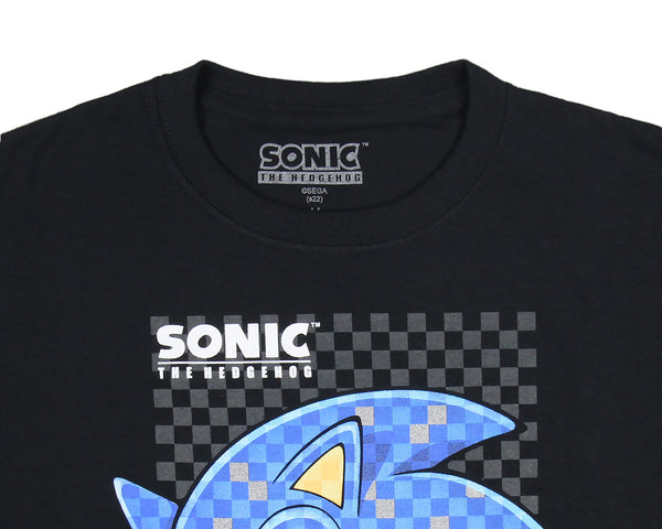 Sonic The Hedgehog Sonic's The Name Speed's My Game Boy's Black T-shirt-XL  