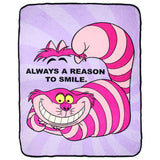 Disney Alice In Wonderland Cheshire Cat Just Smile Micro Raschel Blanket 46"x60"