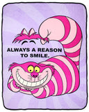Disney Alice In Wonderland Cheshire Cat Just Smile Micro Raschel Blanket 46"x60"