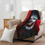 IT Chapter 2 Pennywise the Clown Super Plush Throw Blanket 46" x 60" (117cm x 152cm)