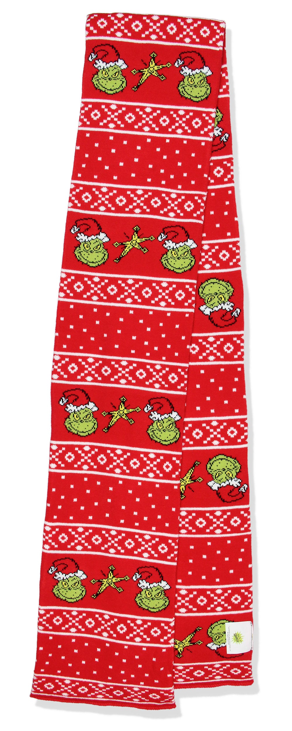 Dr. Seuss GRINCH Who Stole Christmas Knit Scarf & Pom Beanie Set