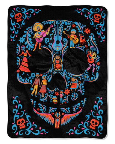 Disney Pixar Coco Family Tree Fleece Super Plush Throw Blanket 46" x 60" (117cm x 152cm)