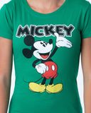 Disney Womens' Classic Comfy Mickey Mouse Character Crewneck Shirt Top
