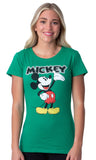 Disney Womens' Classic Comfy Mickey Mouse Character Crewneck Shirt Top