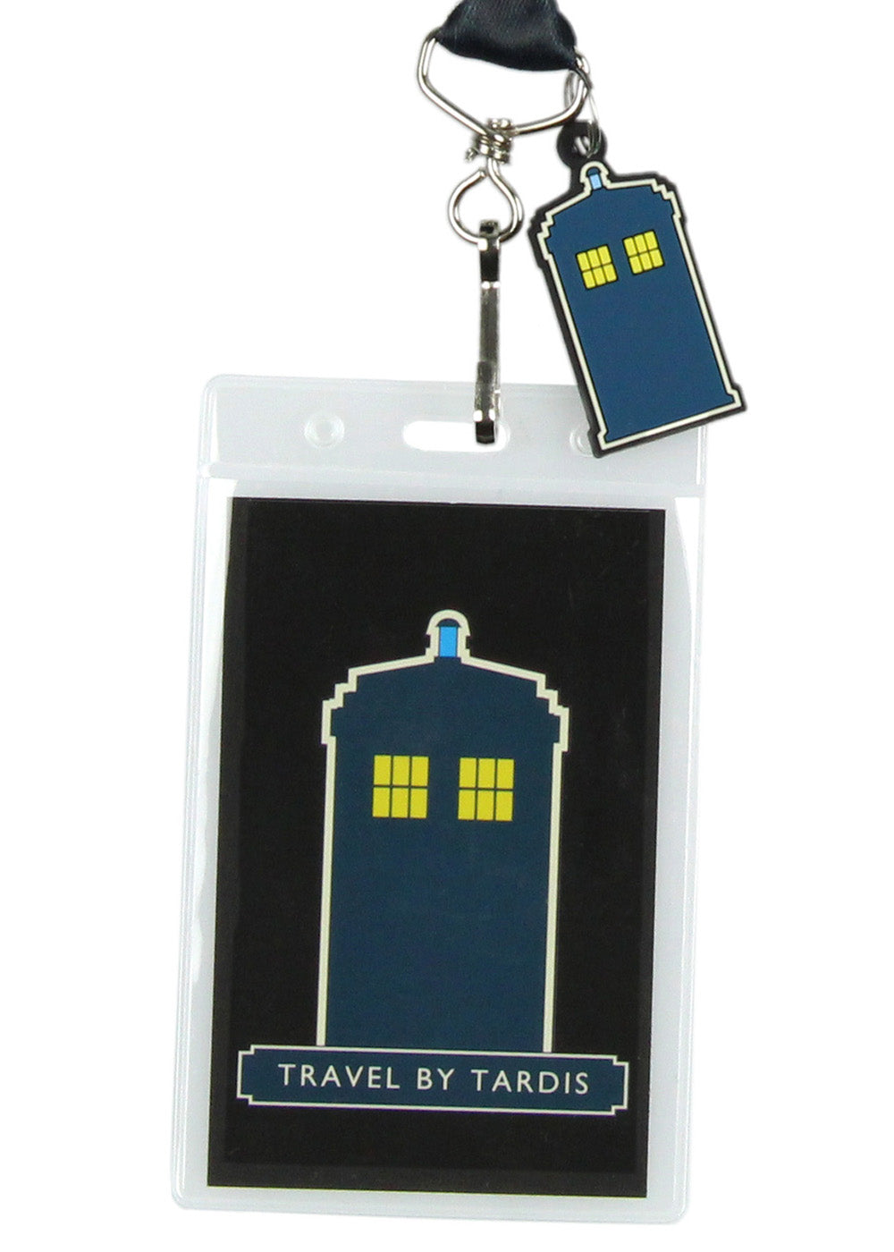 Doctor Who Lanyard ID Badge Holder Travel By Tardis Lanyard w/ Charm