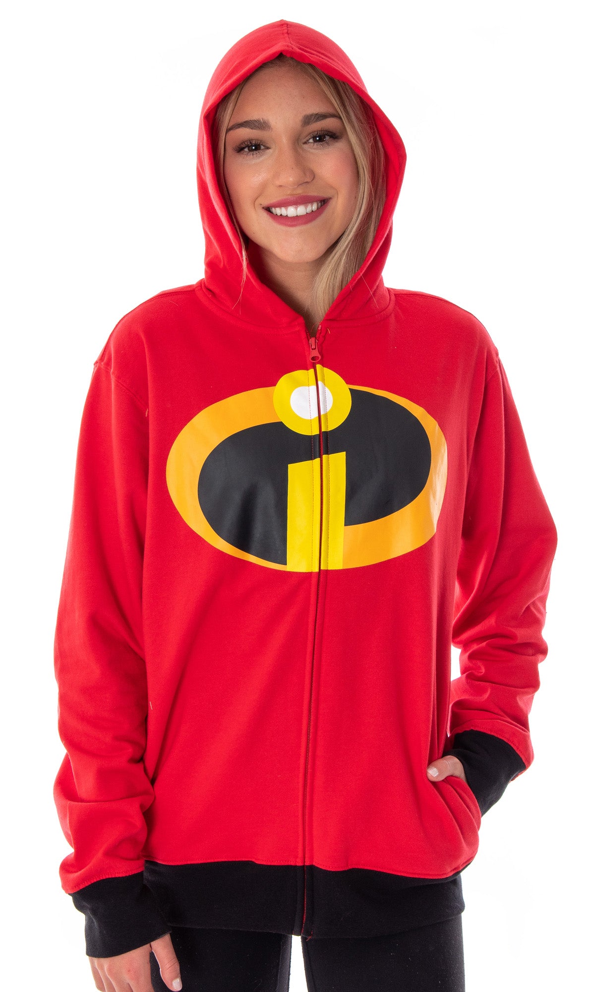 The Incredibles Disney Logo Adult Costume Zip Up Hoodie (XX-Large)