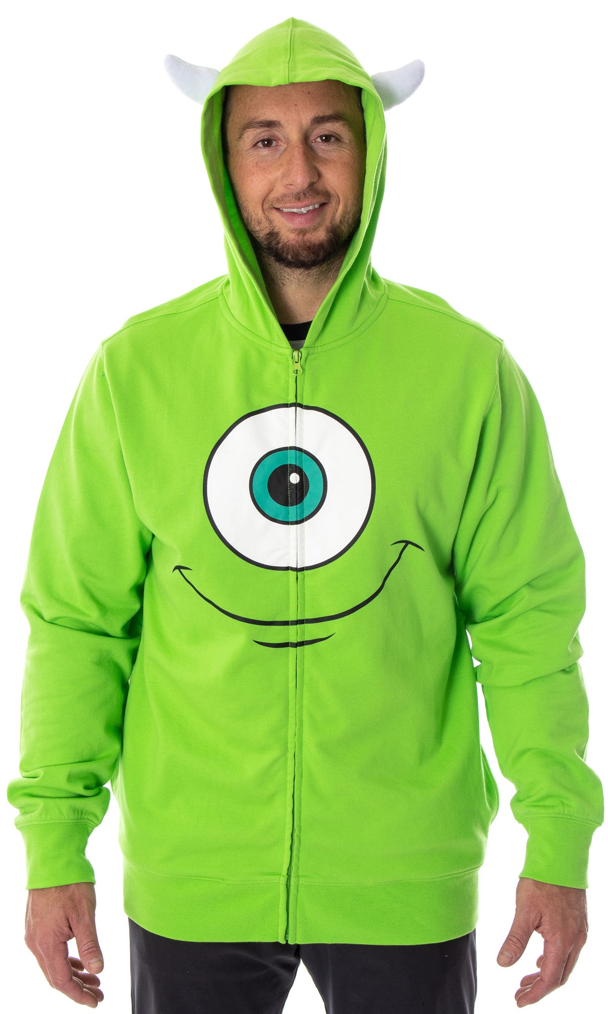 Disney Monsters Inc Mike Wazowski Adult Costume Full-Zip 3D Hoodie (Small)