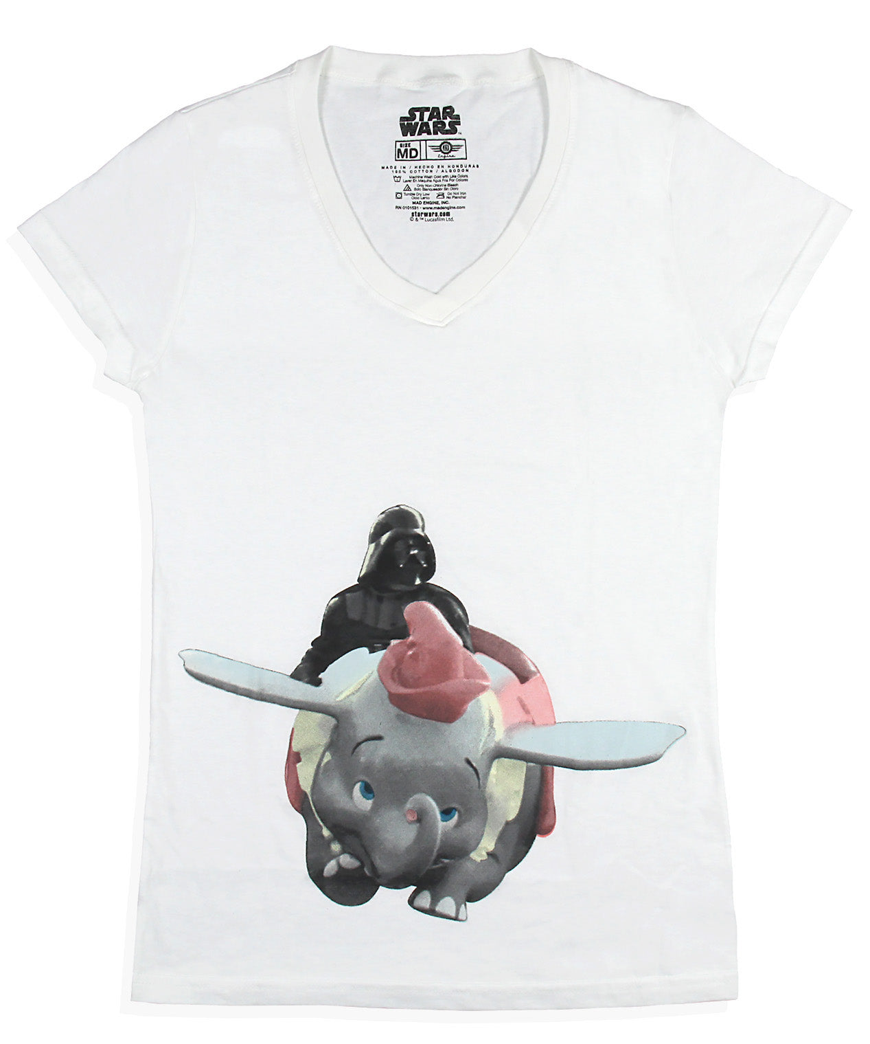 Star Wars Womens' Darth Vader Does The Dumbo Ride V-Neck Graphic T-Shirt