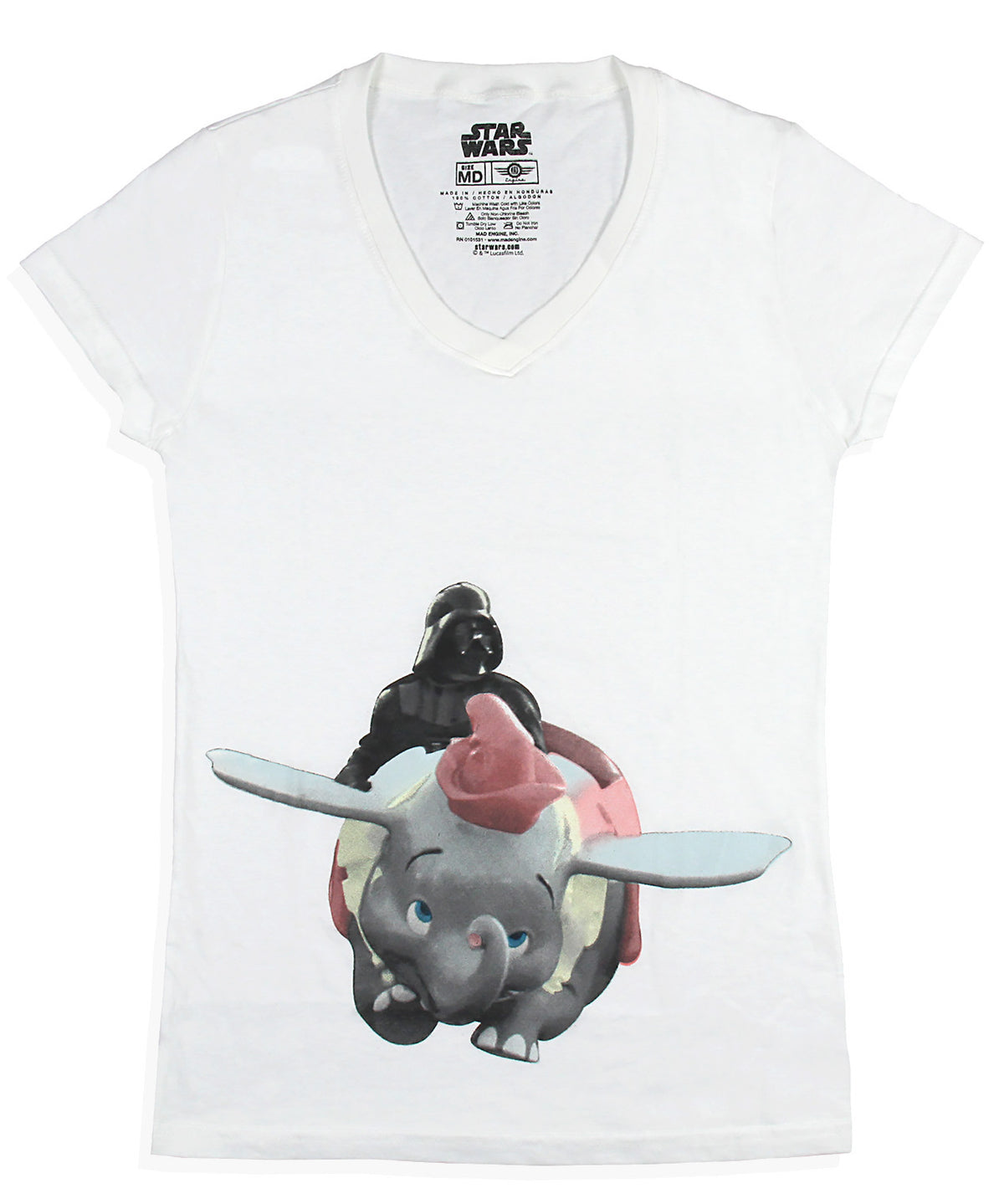 Star Wars Womens' Darth Vader Does The Dumbo Ride V-Neck Graphic T-Shirt