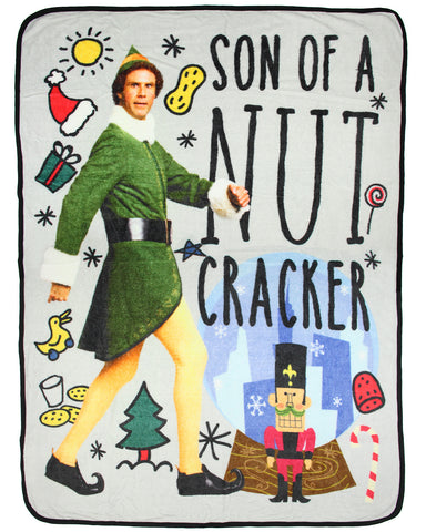 Elf Movie Son of A Nutcracker Buddy the Elf Micro Raschel Throw Blanket 46"x60"