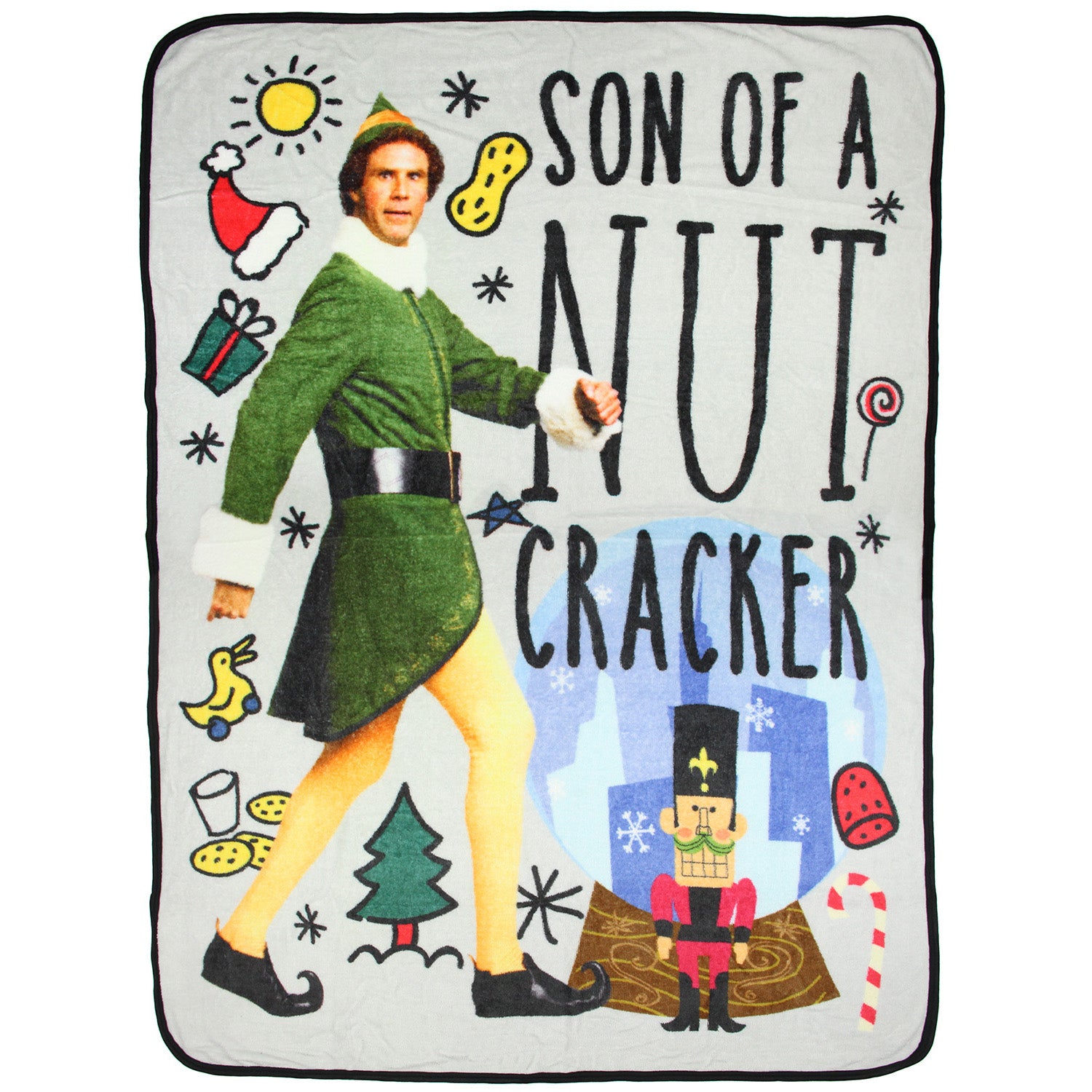 Elf Movie Son of A Nutcracker Buddy the Elf Micro Raschel Throw Blanket 46"x60"