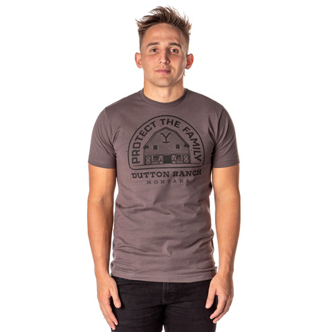 Yellowstone Mens' Dutton Ranch Protect The Family Paramount Series T-Shirt