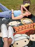 Friends TV Show Chibi Characters Micro Raschel Throw Blanket 46"x60"