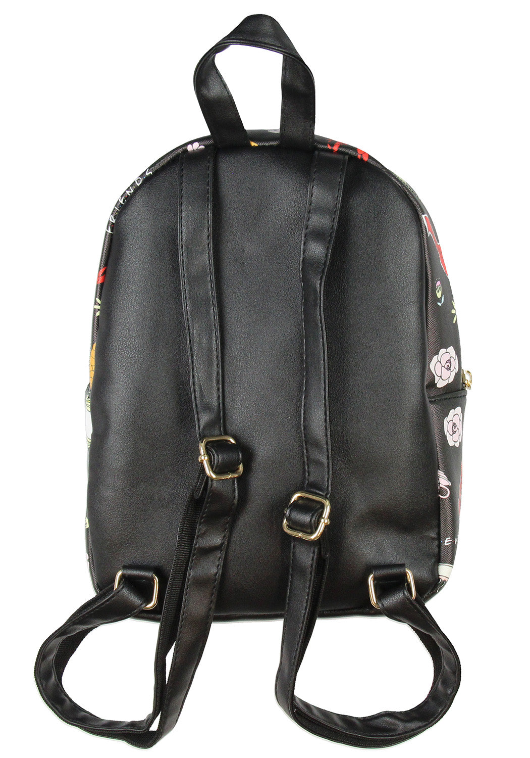 Friends TV Show Allover Toss Print Faux Saffiano Leather Mini Backpack Bag 11"