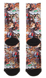 FRIENDS TV Show Scenes Collage All Over Sublimated Print Crew Socks