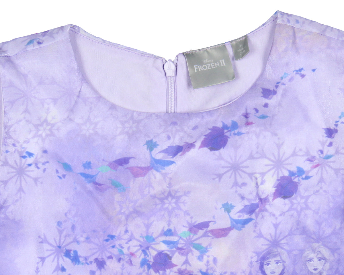 Disney Frozen 2 Girls Elsa and Anna Lavender Kids Sleeveless Dress