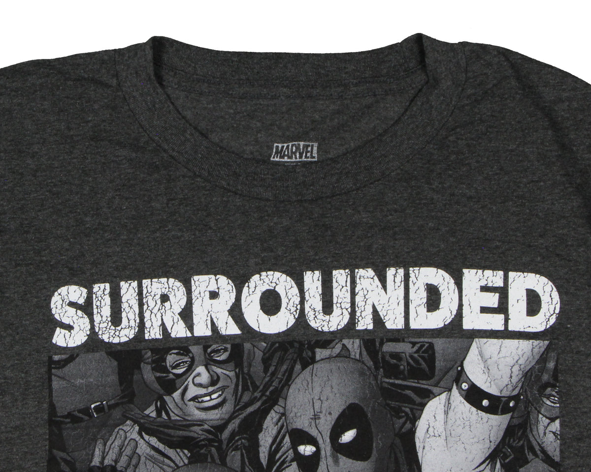 Marvel Men's Deadpool Surrounded By Greatness Crackle Design T-Shirt
