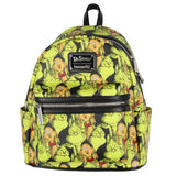 Dr. Seuss GRINCH and Max All-Over Print Faux Leather Mini Backpack