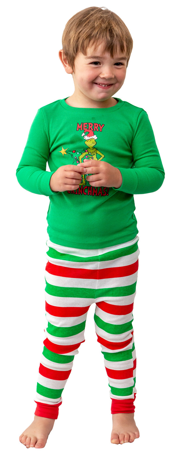 Dr. Seuss Boys Toddler Grinch Merry Grinchmas! 2 Piece Tight Fit Pajama Set (2T)