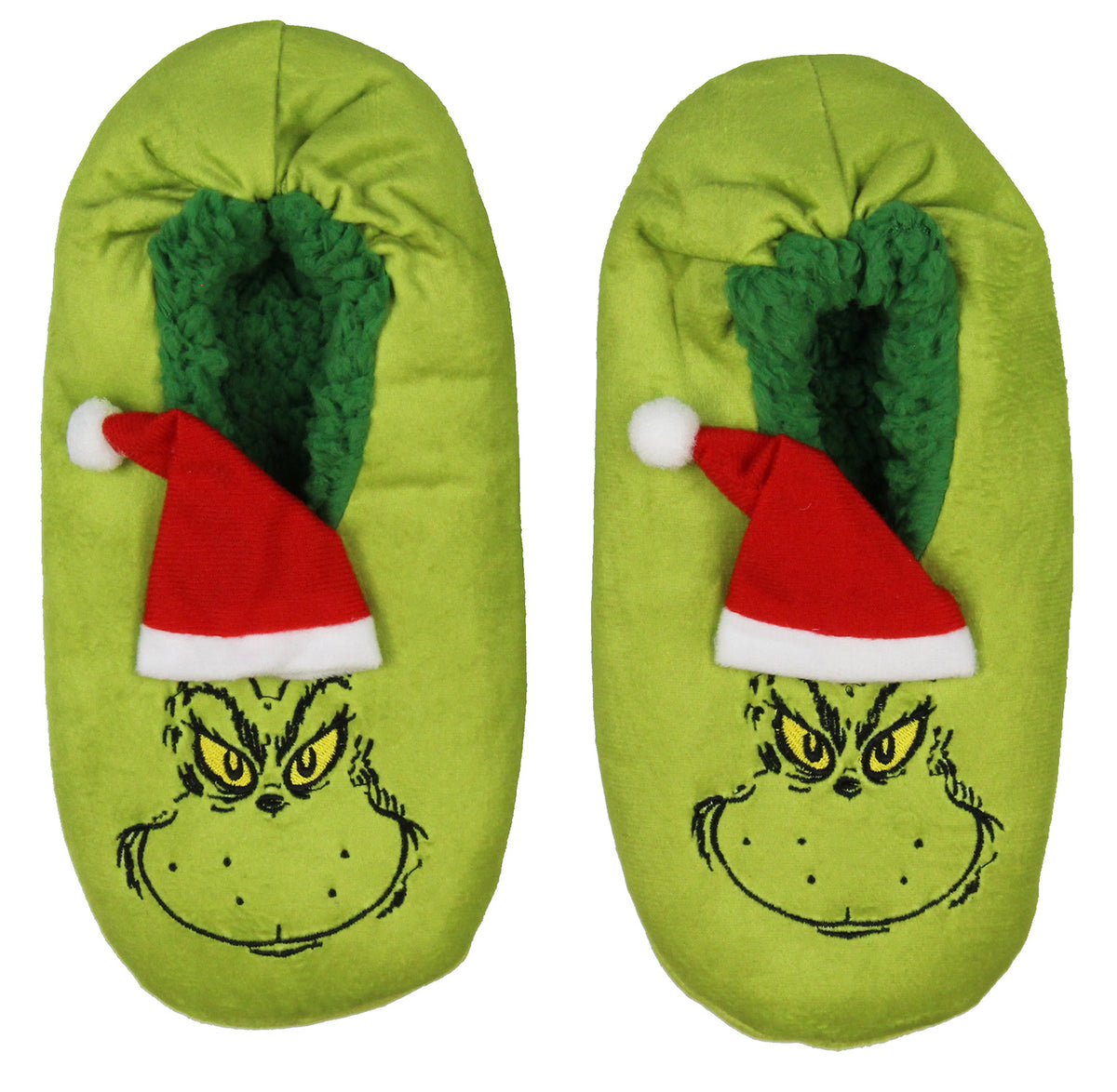 Dr. Seuss GRINCH Who Stole Christmas Grinch Slipper Socks No-Slip Sole